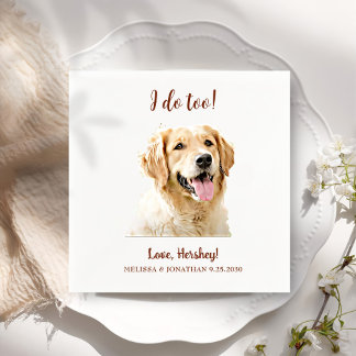 Custom Golden Retriever Dog Personalised I Do Too Napkin