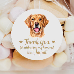 Custom Golden Retriever Dog Wedding Favour Sticker