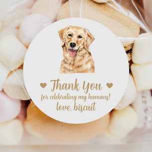 Custom Golden Retriever Dog Wedding Favour Sticker