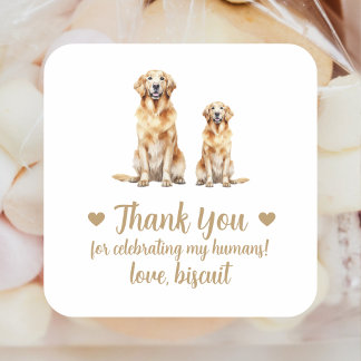 Custom Golden Retriever Dog Wedding Favour Sticker