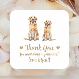 Custom Golden Retriever Dog Wedding Favour Sticker
