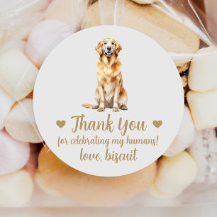 Custom Golden Retriever Dog Wedding Favour Sticker
