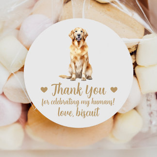 Custom Golden Retriever Dog Wedding Favour Sticker