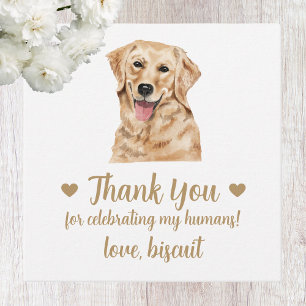 Custom Golden Retriever Dog Wedding Favour Tags