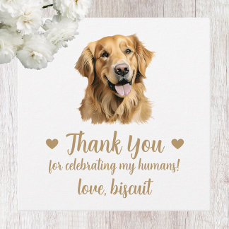 Custom Golden Retriever Dog Wedding Favour Tags