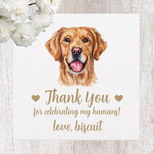 Custom Golden Retriever Dog Wedding Favour Tags