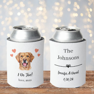 Custom Golden Retriever Pet Wedding Can Cooler