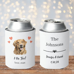 Custom Golden Retriever Pet Wedding Can Cooler