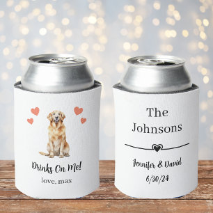 Custom Golden Retriever Pet Wedding Can Cooler