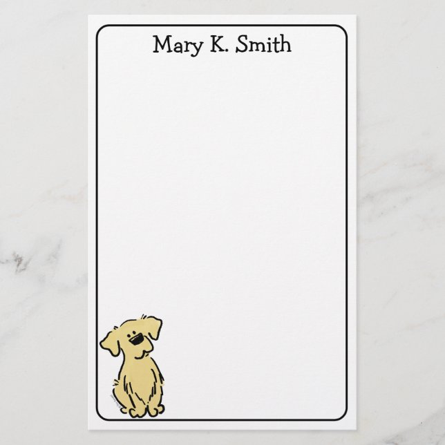 Custom Golden Retriever Puppy Cute Dog Art Stationery (Front)