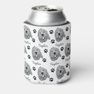 Custom Goldendoodle Dog Personalised Drawing Can Cooler