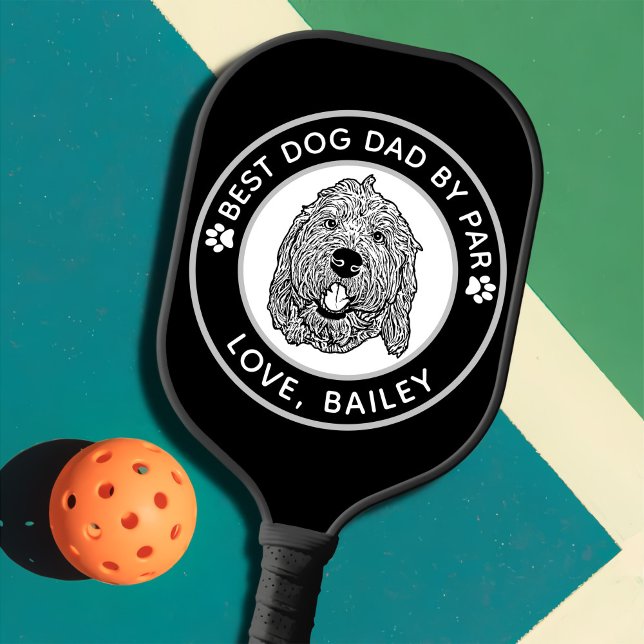 Custom Goldendoodle Dog Personalised Drawing Pickleball Paddle (Creator Uploaded)