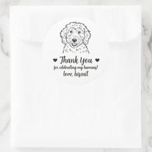 Custom Goldendoodle Dog Wedding Favour Stickers