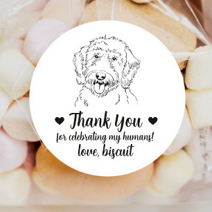 Custom Goldendoodle Dog Wedding Favour Stickers