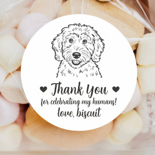 Custom Goldendoodle Dog Wedding Favour Stickers