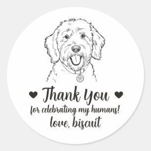 Custom Goldendoodle Dog Wedding Favour Stickers