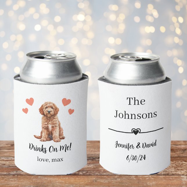 Custom Goldendoodle Pet Wedding Can Cooler (Creator Uploaded)