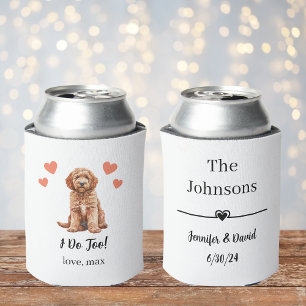 Custom Goldendoodle Pet Wedding Can Cooler