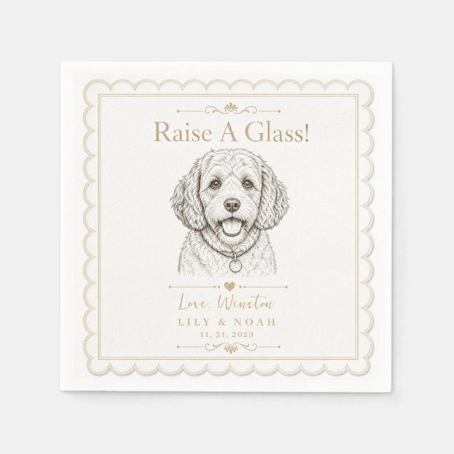 Custom Goldendoodle Wedding Dog lover gift Doodle  Napkin (Front)