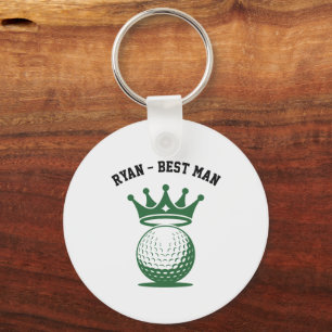 Custom Golf Bachelor Party Favour Monogrammed Name Key Ring