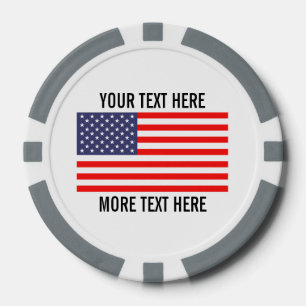 Custom golf ball markers - patriotic american flag poker chips
