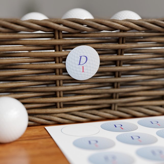 Custom Golf Ball Monogrammed Labels (Golf ball labels that you can add your initial and number. What you you stick them on?)