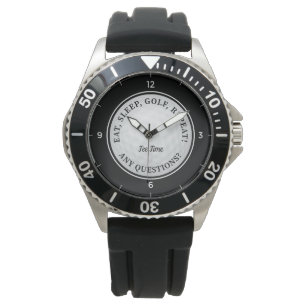Custom Golf Ball Sports Golfer Quote Black White W Watch