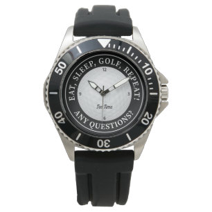 Custom Golf Ball Sports Golfer Quote Black & White Watch