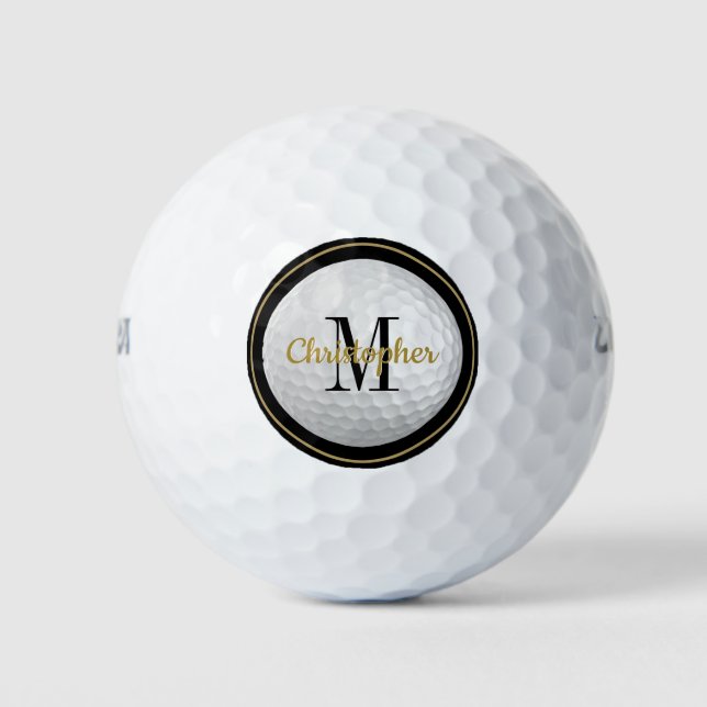 Custom Golf Ball with Monogram and Name (Front)