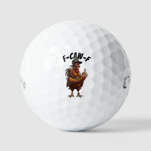 Custom Golf Balls Humour - F Caw F Rooster Balls