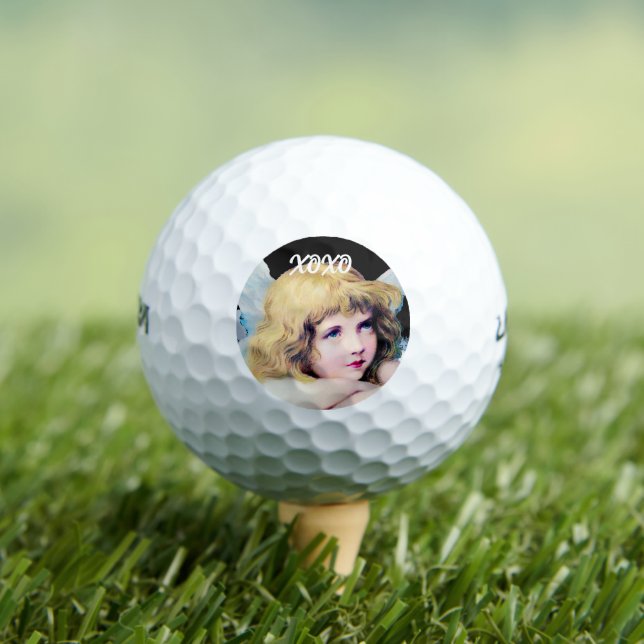 CUSTOM GOLF BALLS VINTAGE ANGEL XOXO (Insitu Tee)