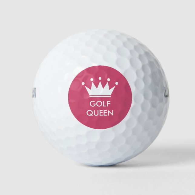 Custom golf balls with pink princess crown (Front)