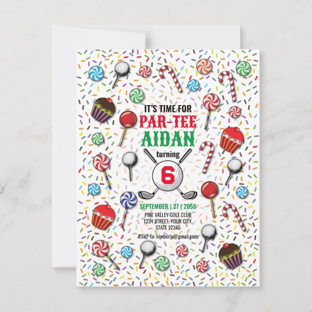 Custom Golf Birthday Par-Tee Design Invitation (Front)