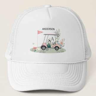 Custom Golf Cart Hat with Name & Flag Design