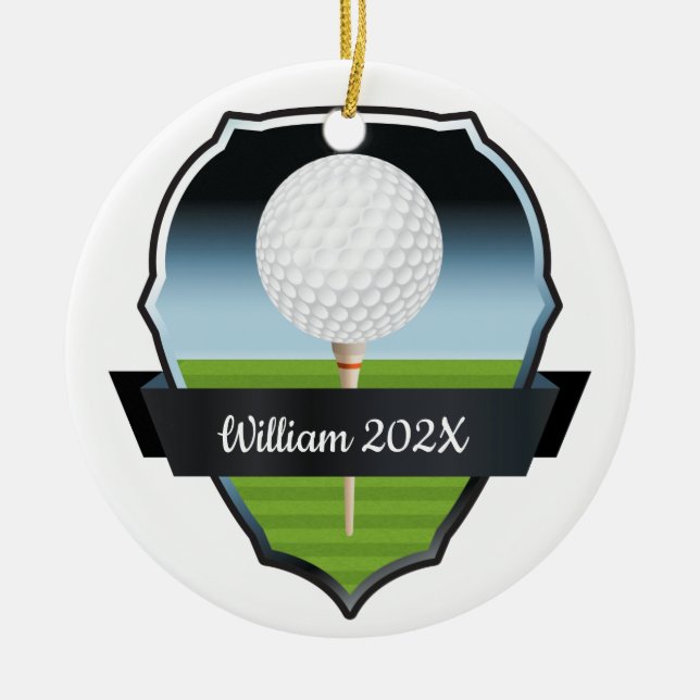 Custom Golf Christmas Tree Ceramic Tree Decoration (Front)
