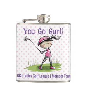 Custom Golf Club Ladies League Vinyl Wrapped Flask