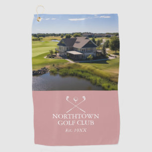Custom Golf Club Name And Photo Dusty Rose Pink Towel