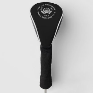 Custom Golf Club Name Personalized Black And White Golf Head Cover