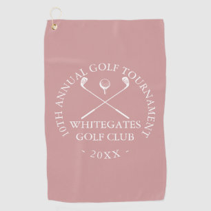 Custom Golf Club Tournament Dusty Rose Pink Golf Towel