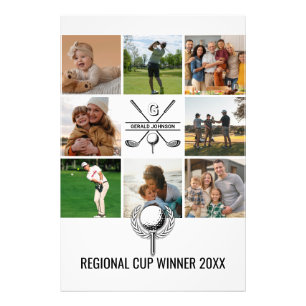 Custom Golf Collage with Monogram Design Photo Print