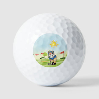 Custom Golf Course Golf Balls with Gnome Golfer