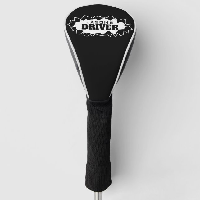 Custom golf head cover with funny ripped hole logo (Front)