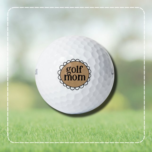 Custom GOLF MOM Scalloped Edge Golf Balls (Show your appreciation with this personalized golf mom keepsake golf ball.)