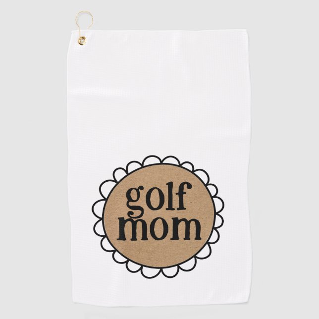 Custom GOLF MOM Scalloped Edge Towel (Front)
