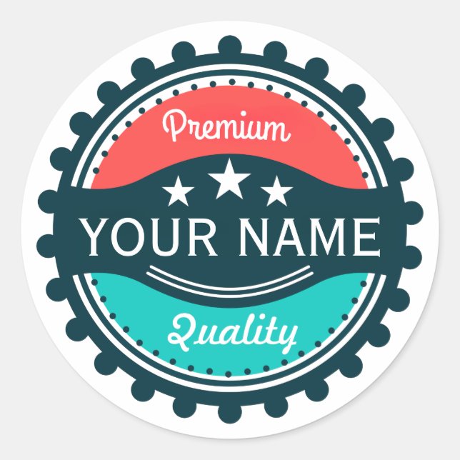 Custom Golf Player Name Red Green Classic Round Sticker (Front)
