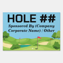 Custom Golf Tournament Hole Number Yard Sign