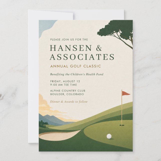 Custom Golf Tournament Invitation (Front)