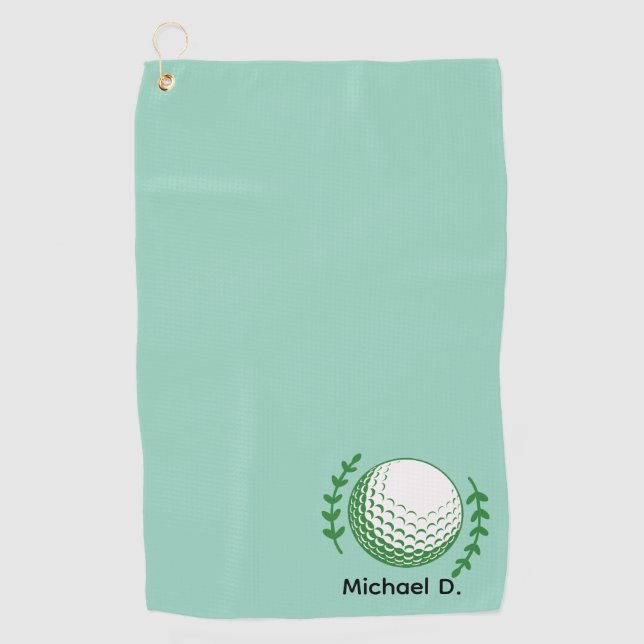 Custom Golf Towel - Personalised Name & Logo (Front)