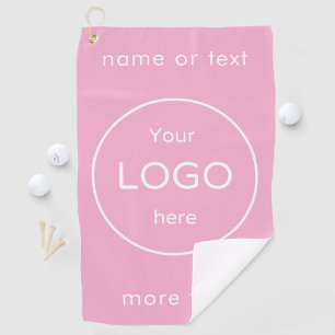 Custom Golf towel with Company Logo pink