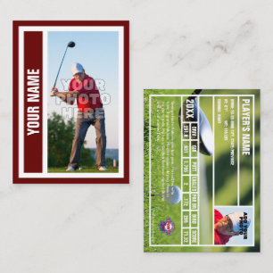Custom Golf Trading Card - Dark Red